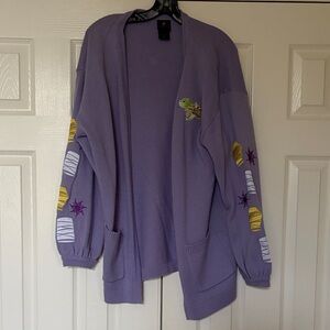 Purple Women's Sweater with Embroidered Details